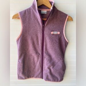 Columbia PFG performance Fishing Gear Mauve Pink Fleece Pocketed  Vest